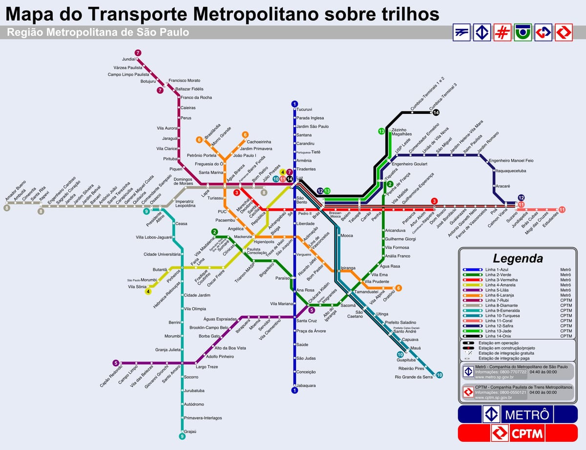 San-Paulo tramvay xəritə