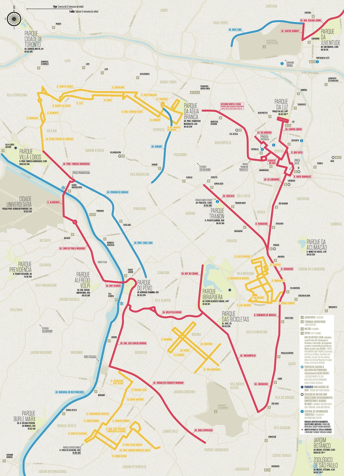 San-Paulo velosiped xəritə