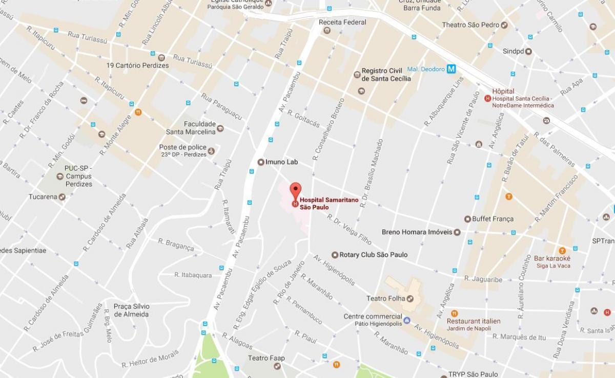 Xəstəxanaya San-Paulo xəritə