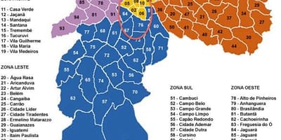 San-Paulo bələdiyyələrin xəritəsi